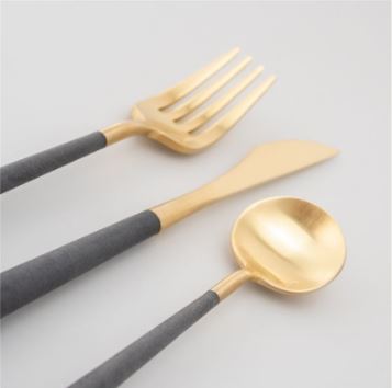 COLHER MESA NEO CINZA OURO MATE